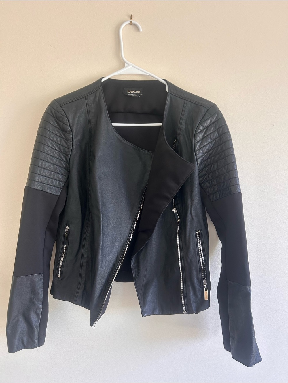 bebe Black faux leather jacket